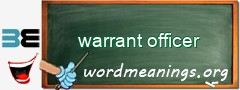 WordMeaning blackboard for warrant officer
